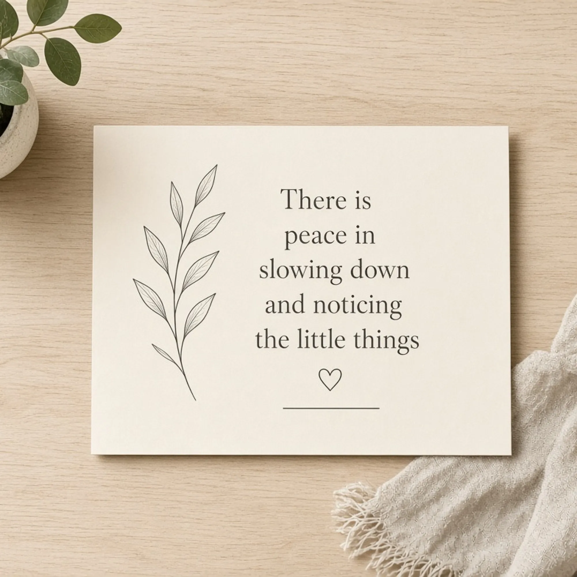 Calm Home Minimalist Line Art Quote Set printable mockup