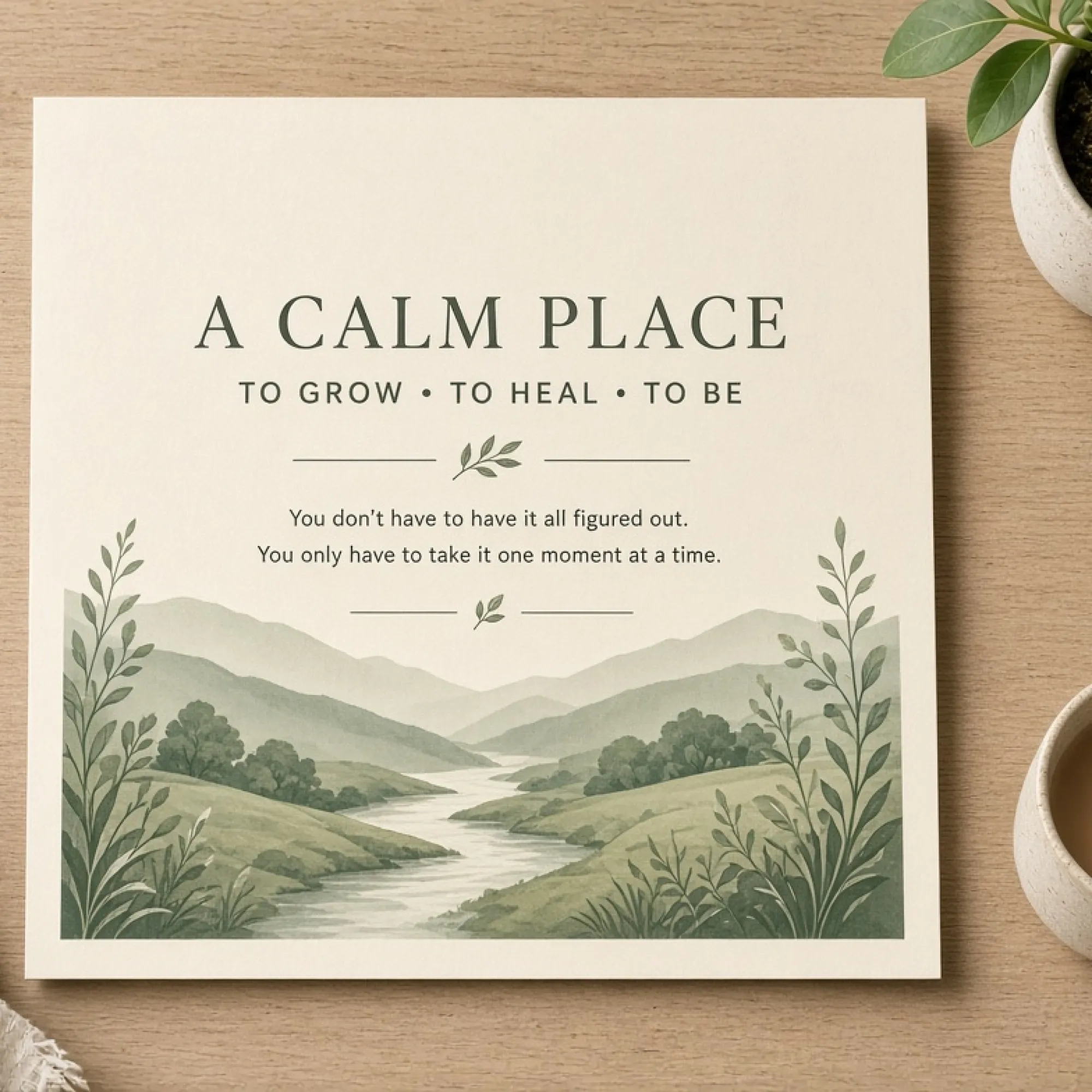 Calm Home Therapy Office Decor Print Set printable mockup