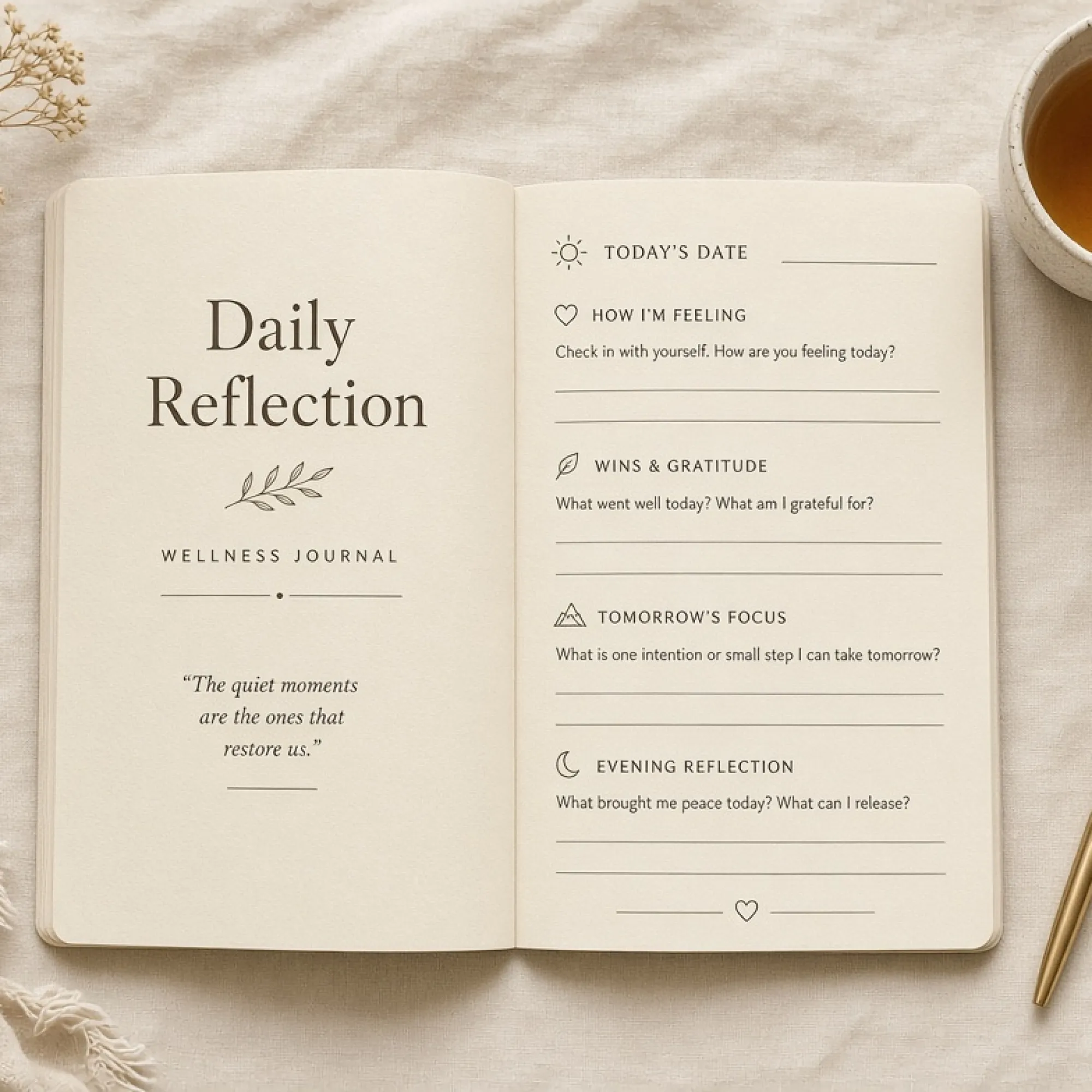 Wellness Journal printable mockup